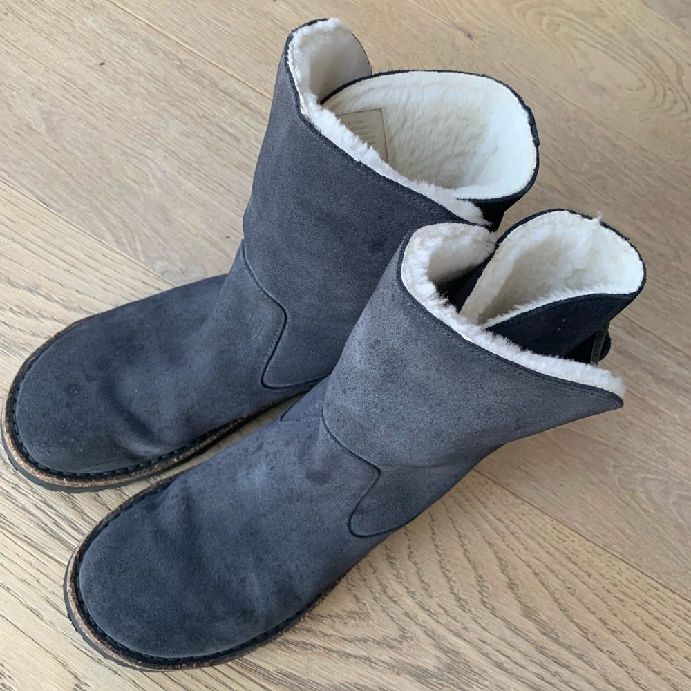 Birkenstock Uppsala 8.5 shearling boots, slate gray